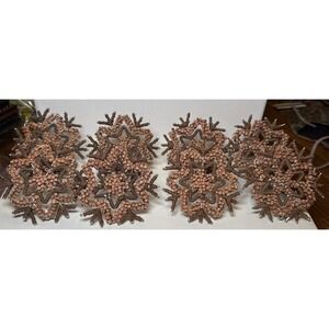 PIER ONE Set of 8 Beaded Snowflake BOHO Napkin Rings Perfect For The Holidays